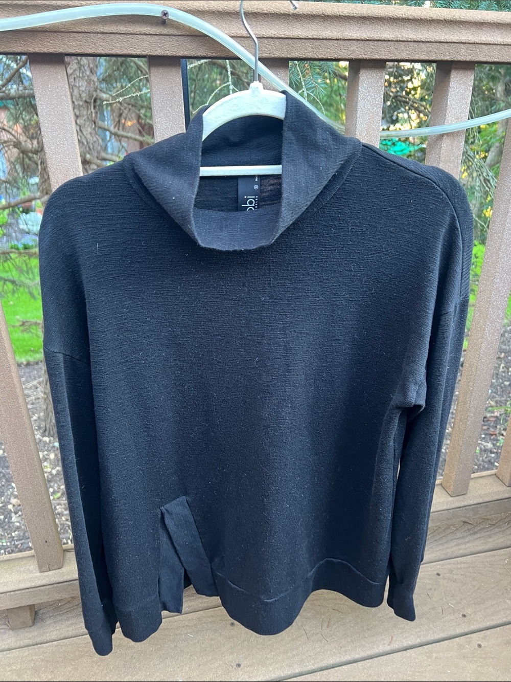 bobi Black Turtleneck Funnel-Neck Sweater